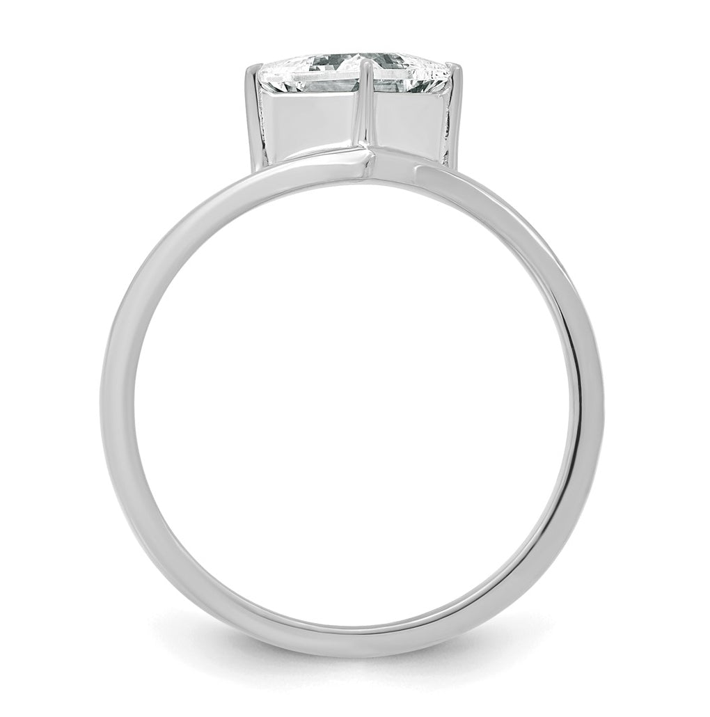 True Origin 14k White Gold 1 carat Lab Grown Diamond VS+ F+ Princess Solitaire Complete Ring