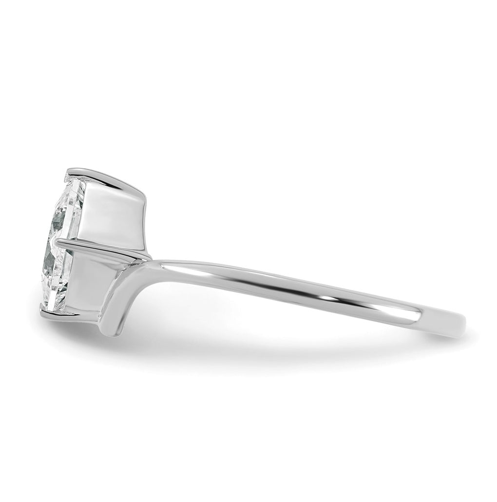 True Origin 14k White Gold 1 carat Lab Grown Diamond VS+ F+ Princess Solitaire Complete Ring