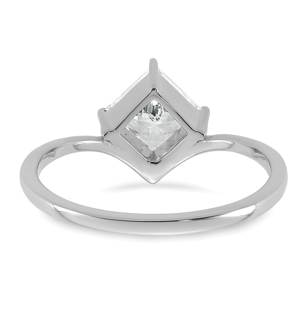 True Origin 14k White Gold 1 carat Lab Grown Diamond VS+ F+ Princess Solitaire Complete Ring