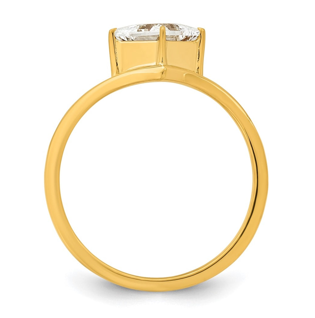 True Origin 14k Yellow Gold 1 carat Lab Grown Diamond VS+ F+ Princess Solitaire Complete Ring