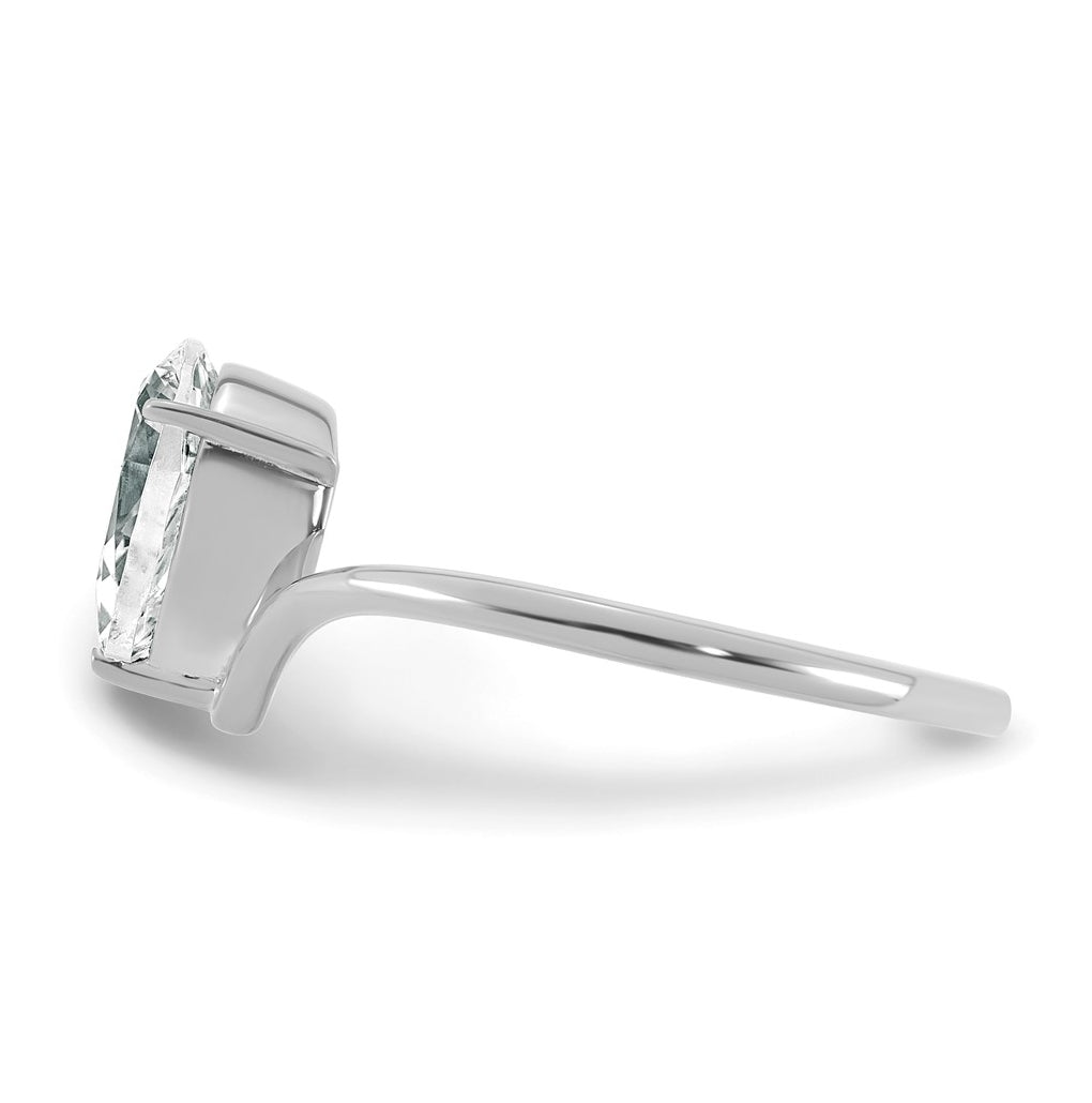 True Origin 14k White Gold 1 carat Lab Grown Diamond VS+ F+ Pear Solitaire Complete Ring