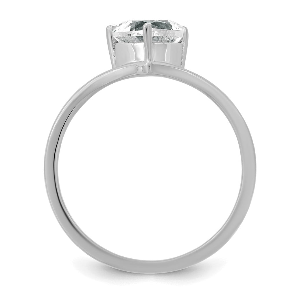 True Origin 14k White Gold 1 carat Lab Grown Diamond VS+ F+ Heart Solitaire Complete Ring