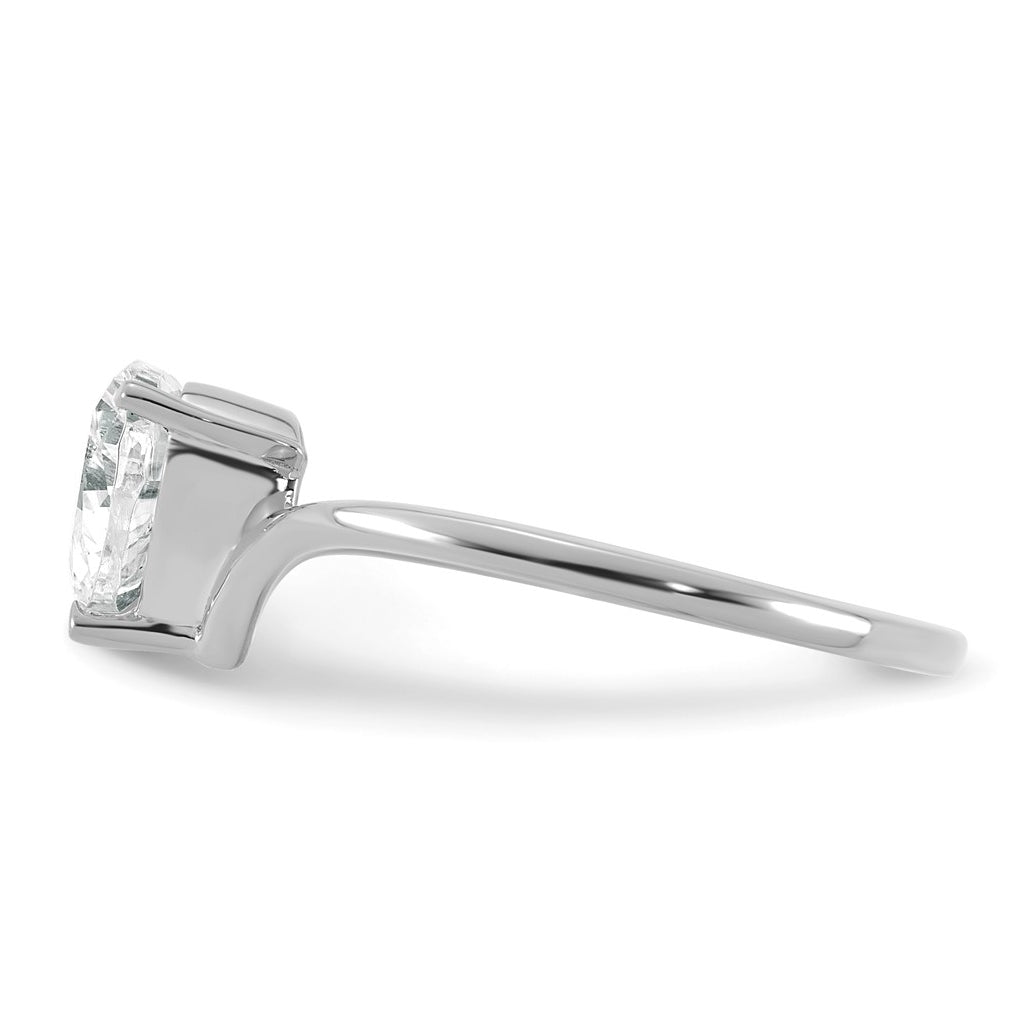 True Origin 14k White Gold 1 carat Lab Grown Diamond VS+ F+ Heart Solitaire Complete Ring