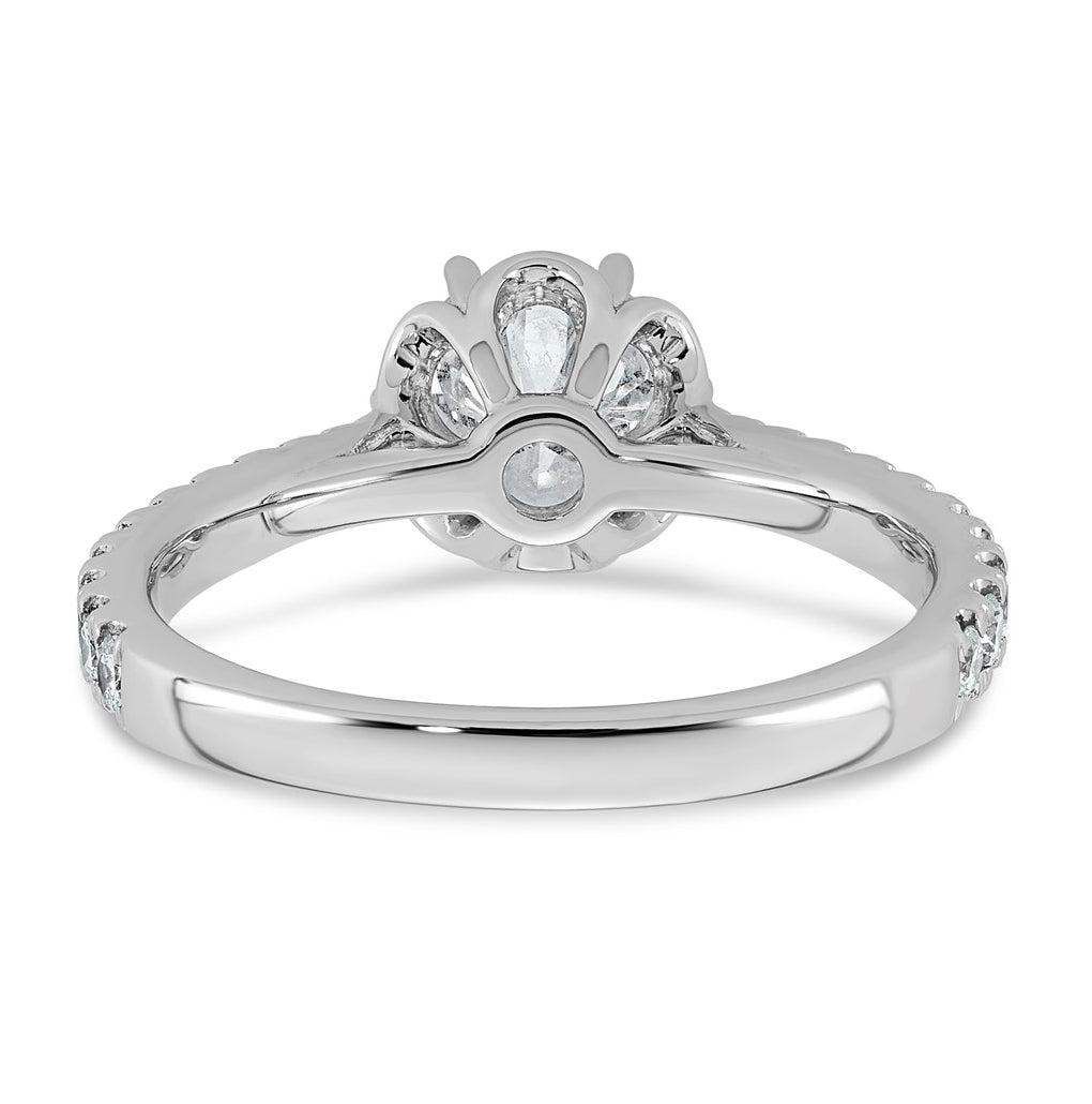 14K White Gold 1 1/3ct Certified Round Center Lab Grown Diamond VS+ F+ 6-Prong Ring