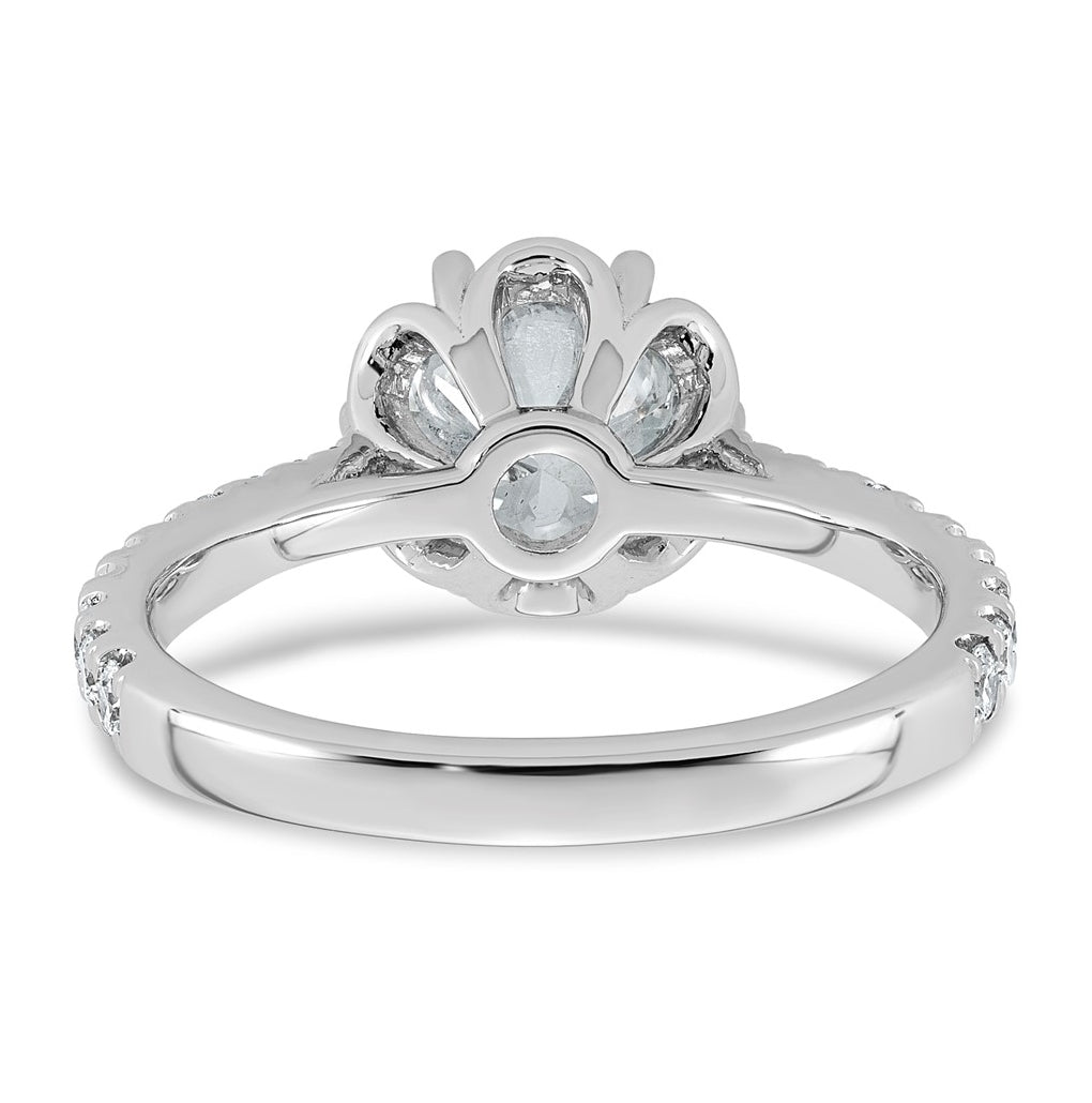 14K White Gold 1 7/8ct Certified Round Center Lab Grown Diamond VS+ F+ 6-Prong Ring