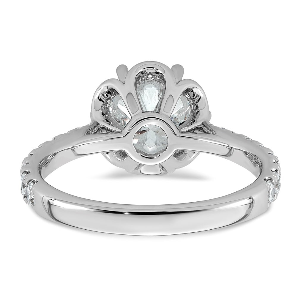 14K White Gold 2 3/8ct Certified Round Center Lab Grown Diamond VS+ F+ 6-Prong Ring