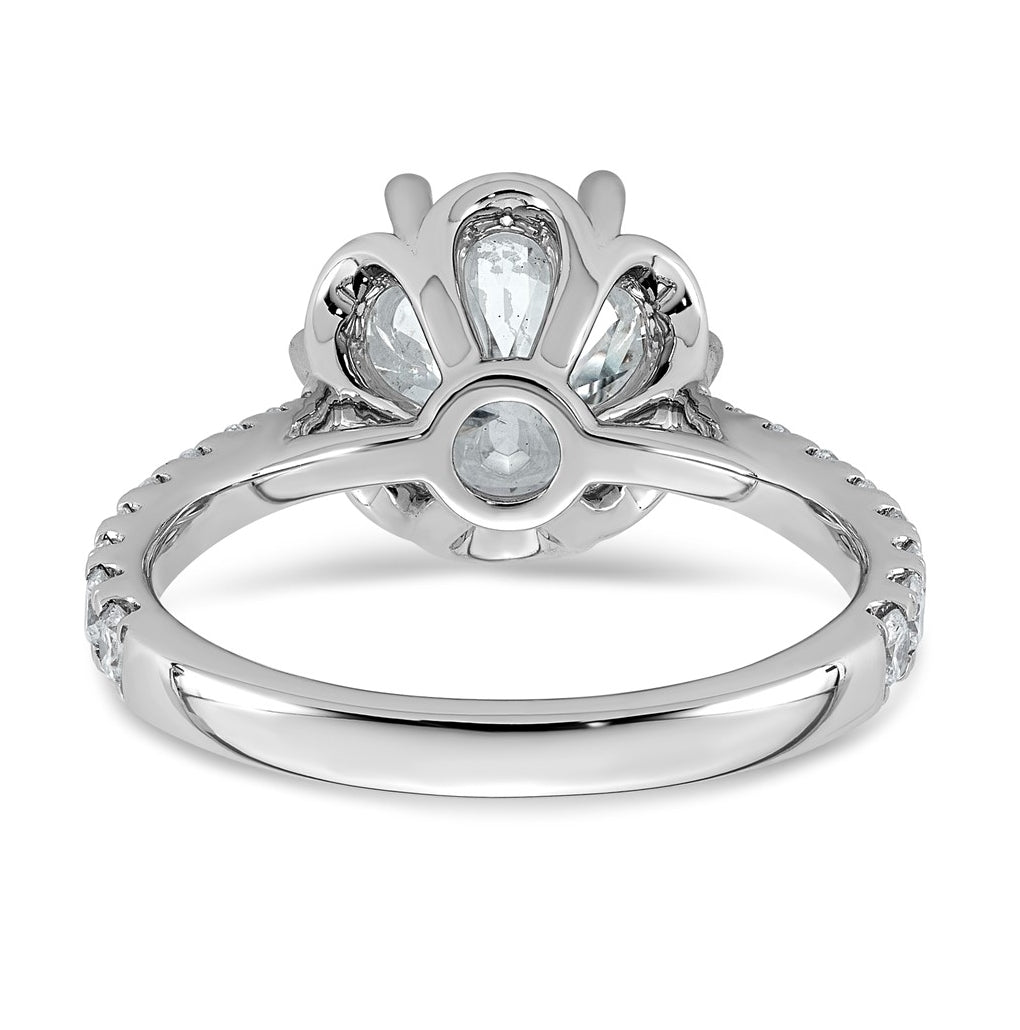 14K White Gold 3ct Certified Round Center Lab Grown Diamond VS+ F+ 6-Prong Ring