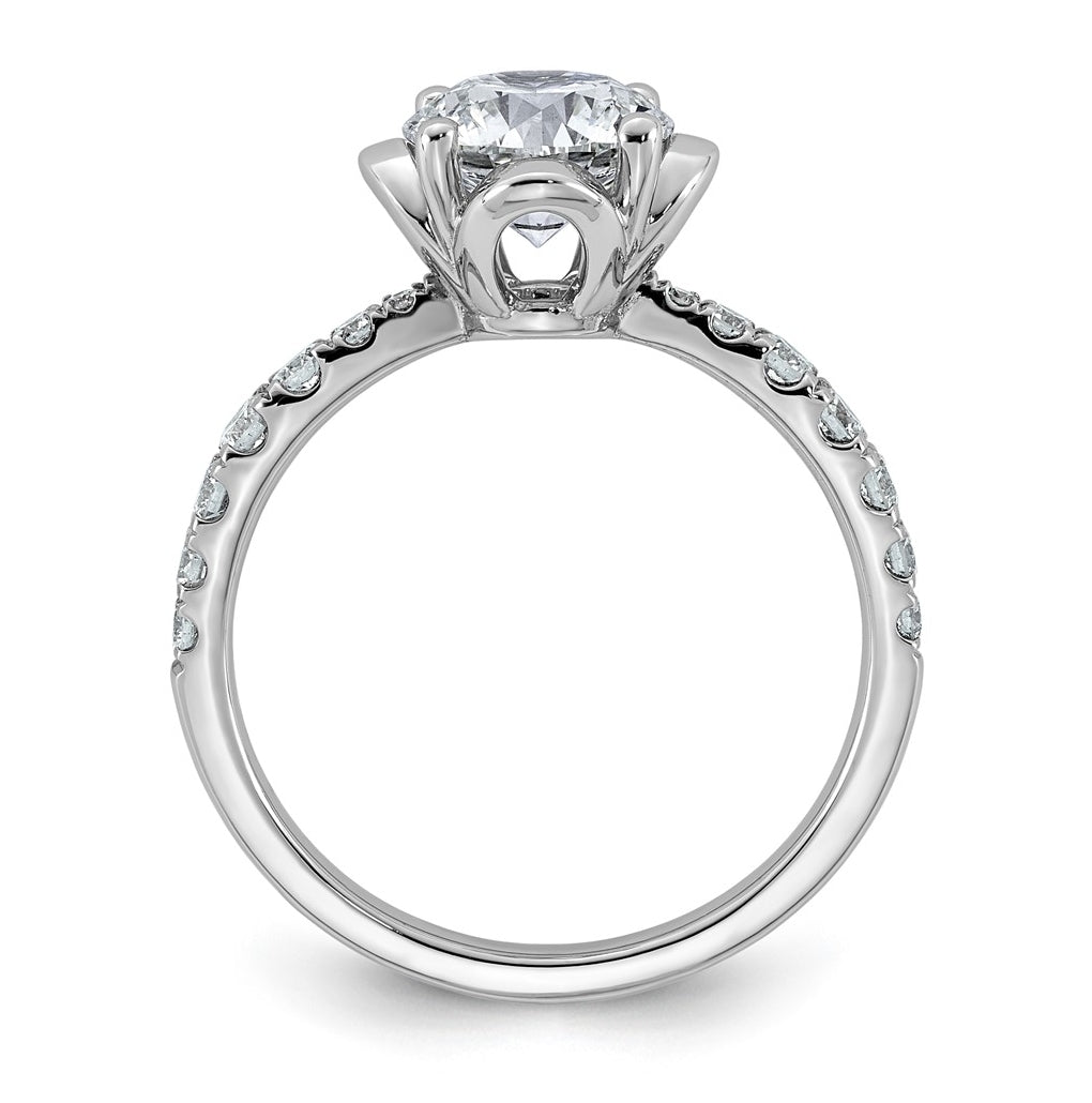 14K White Gold 1 7/8ct Certified Round Center Lab Grown Diamond VS+ F+ 4-Prong Ring