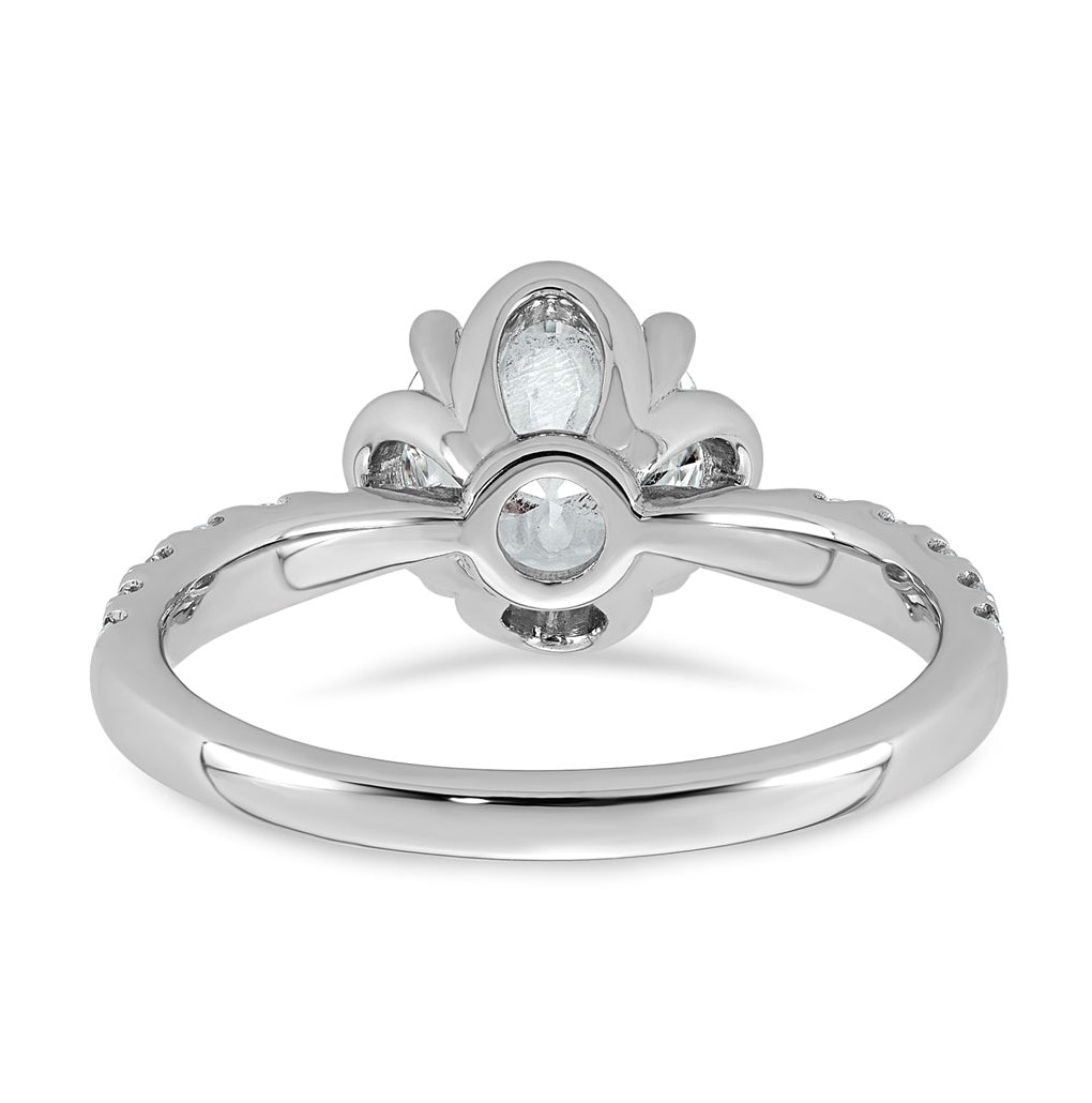 14K White Gold 1 7/8ct Certified Round Center Lab Grown Diamond VS+ F+ 4-Prong Ring
