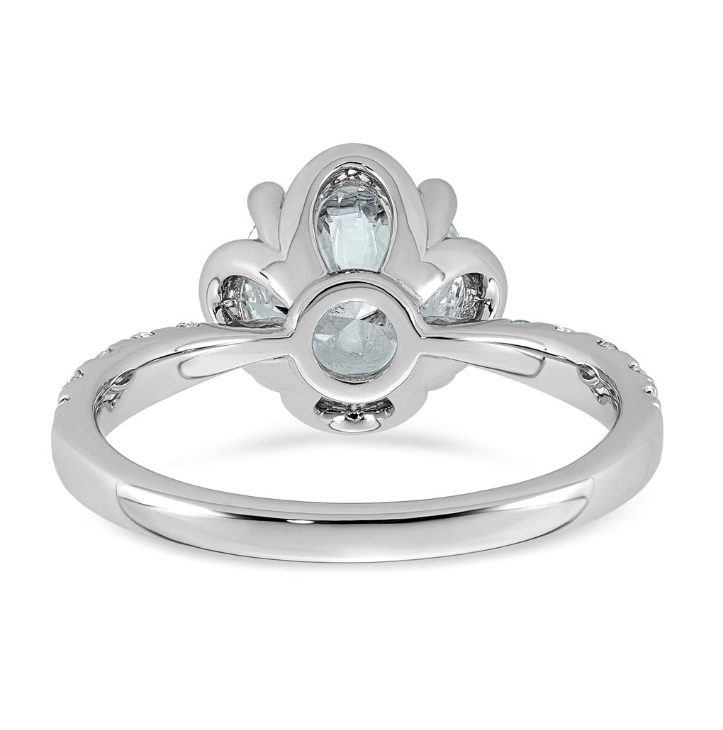 14K White Gold 2 1/3ct Certified Round Center Lab Grown Diamond VS+ F+ 4-Prong Ring