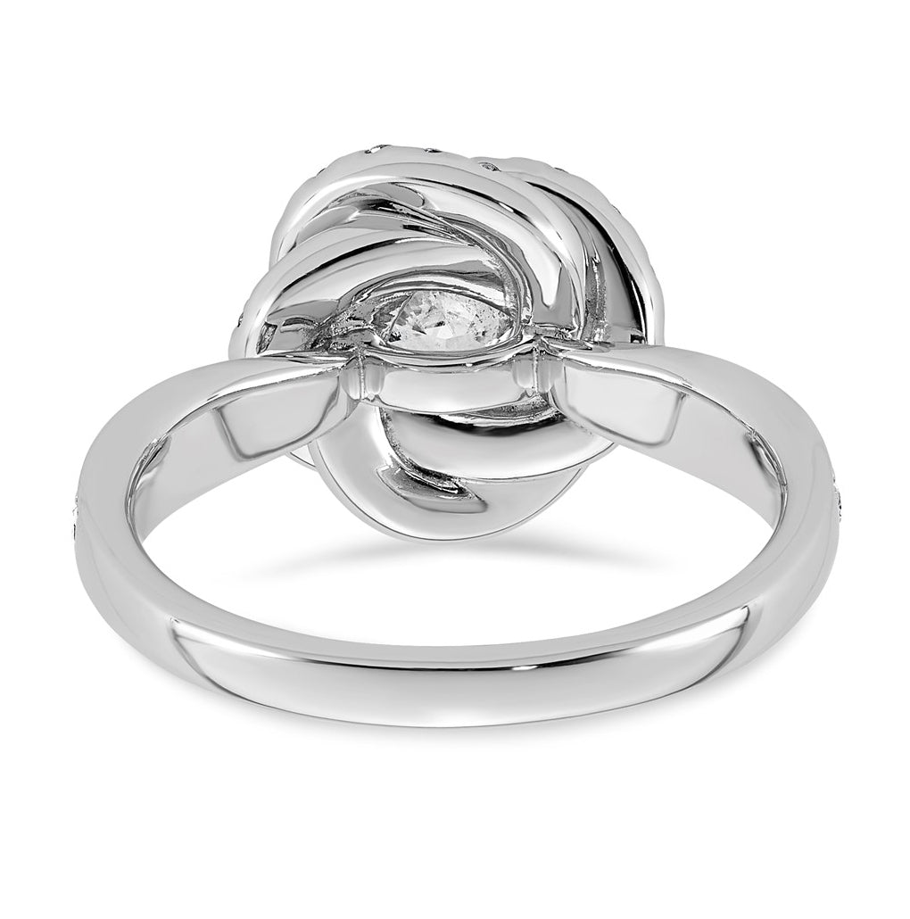 14K White Gold 2ct Certified Cushion Center Lab Grown Diamond VS+ F+ Swirl Halo Ring