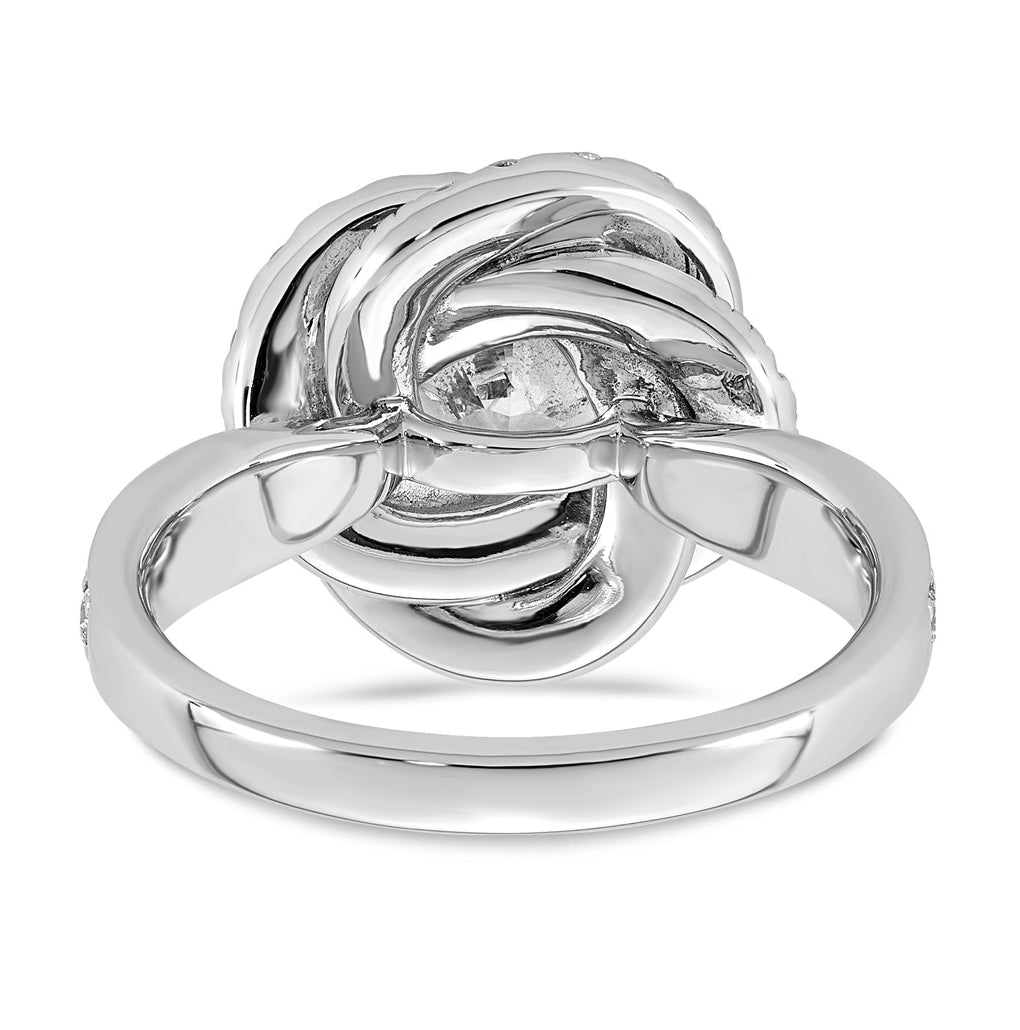 14K White Gold 3 3/8ct Certified Cushion Center Lab Grown Diamond VS+ F+ Swirl Halo R