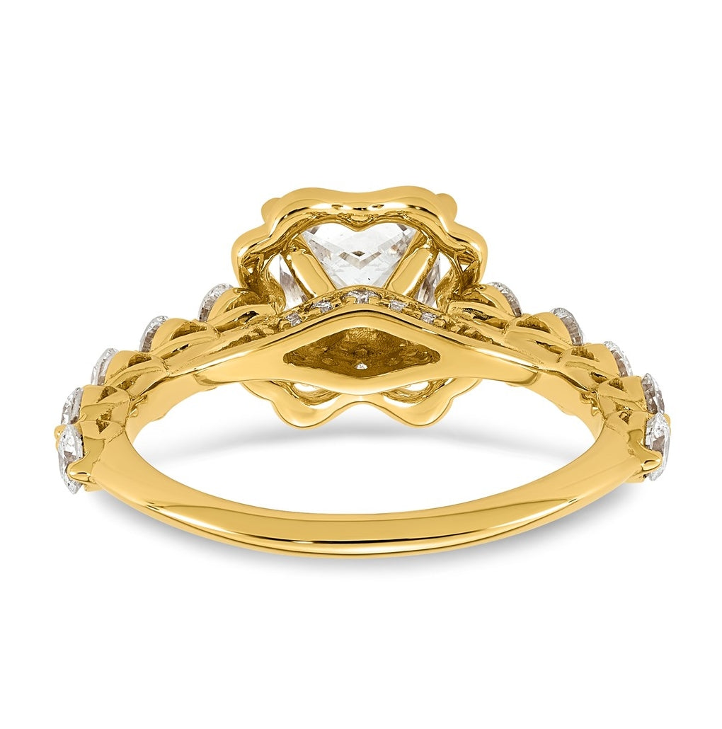 14K Yellow Gold 2 1/4ct Certified Princess Center Lab Grown Diamond VS+ F+ Ring