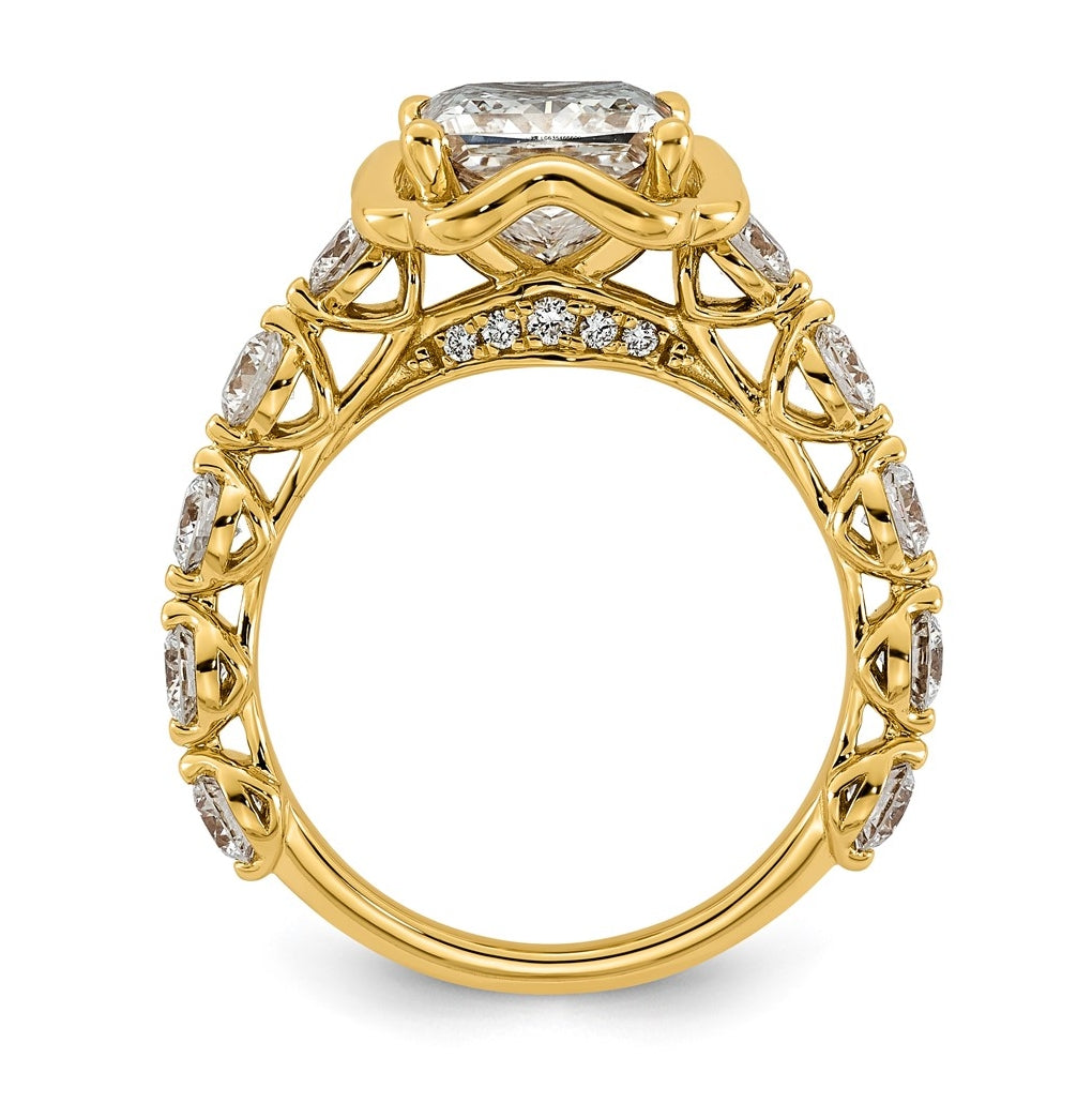 14K Yellow Gold 3 5/8ct Certified Princess Center Lab Grown Diamond VS+ F+ Ring