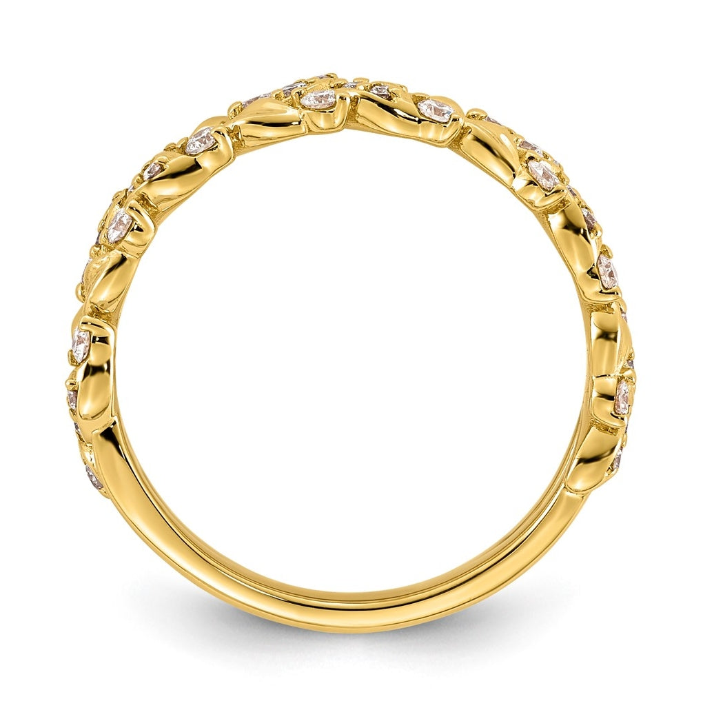 14K Yellow Gold 3/8ct Lab Grown Diamond VS+ F+ Fancy Band