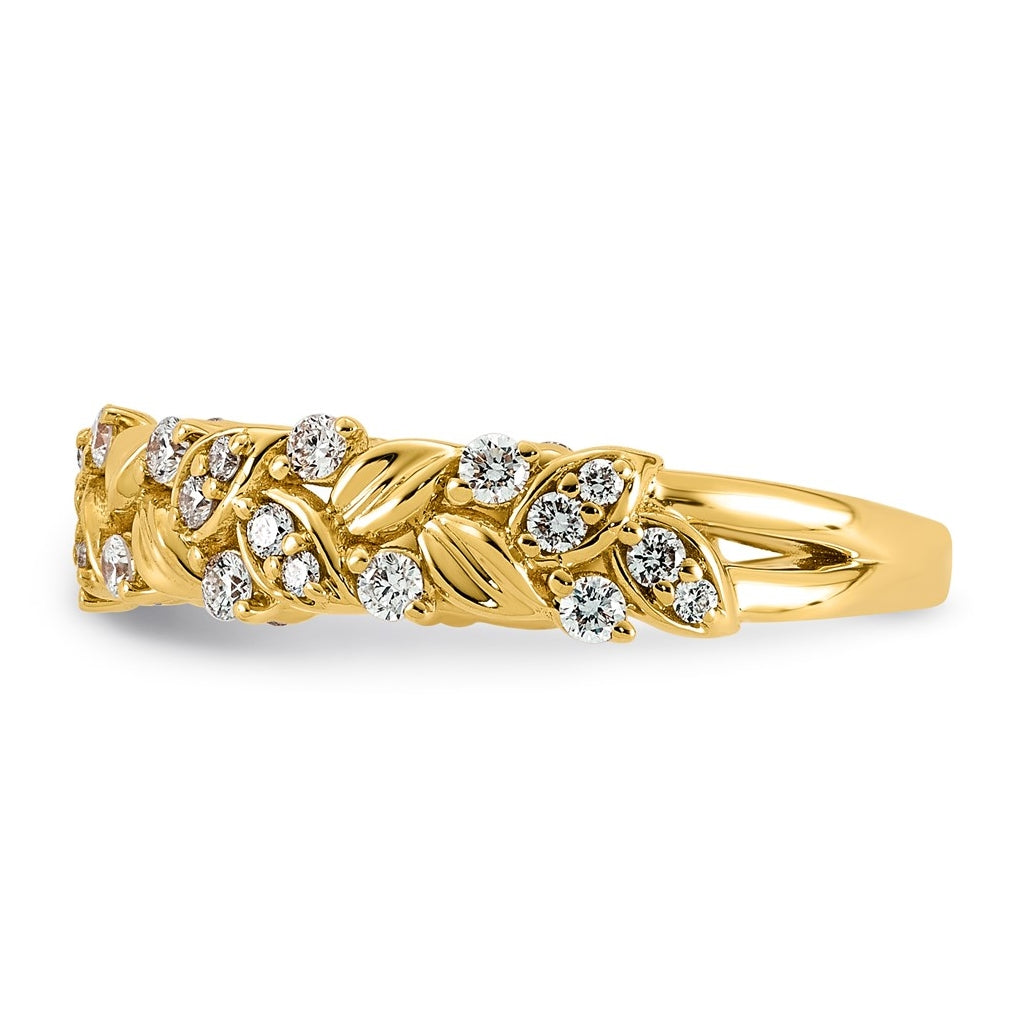 14K Yellow Gold 3/8ct Lab Grown Diamond VS+ F+ Fancy Band