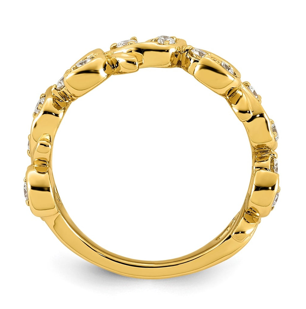 14K Yellow Gold 3/8ct Lab Grown Diamond VS+ F+ Fancy Band