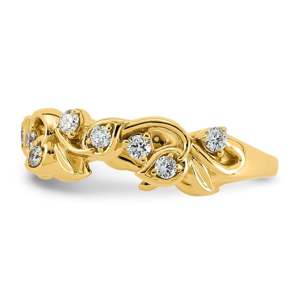 14K Yellow Gold 3/8ct Lab Grown Diamond VS+ F+ Fancy Band
