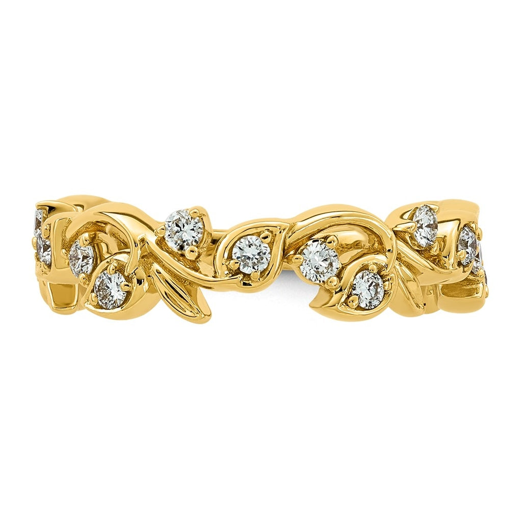14K Yellow Gold 3/8ct Lab Grown Diamond VS+ F+ Fancy Band