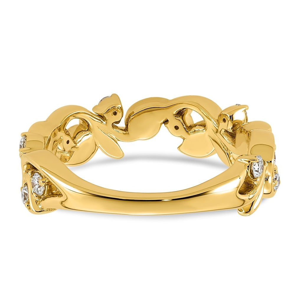 14K Yellow Gold 3/8ct Lab Grown Diamond VS+ F+ Fancy Band
