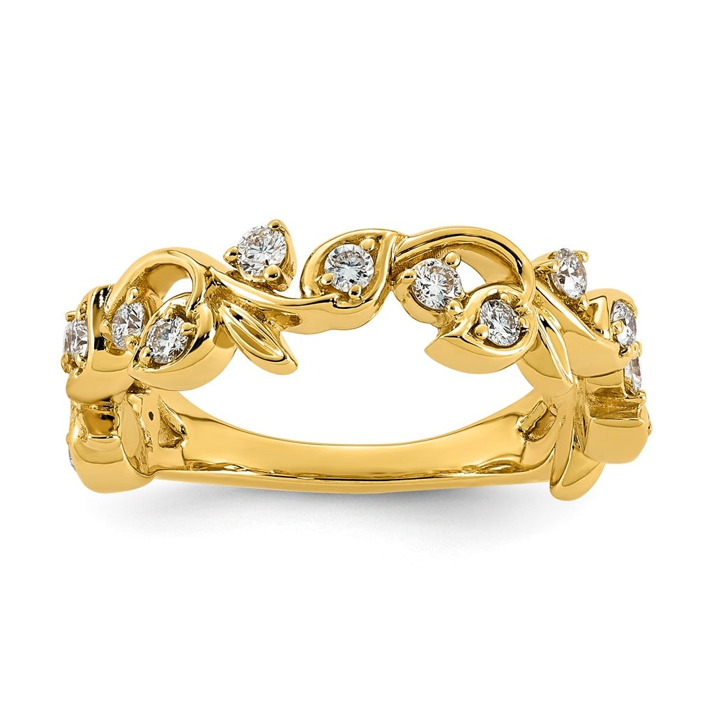 14K Yellow Gold 3/8ct Lab Grown Diamond VS+ F+ Fancy Band
