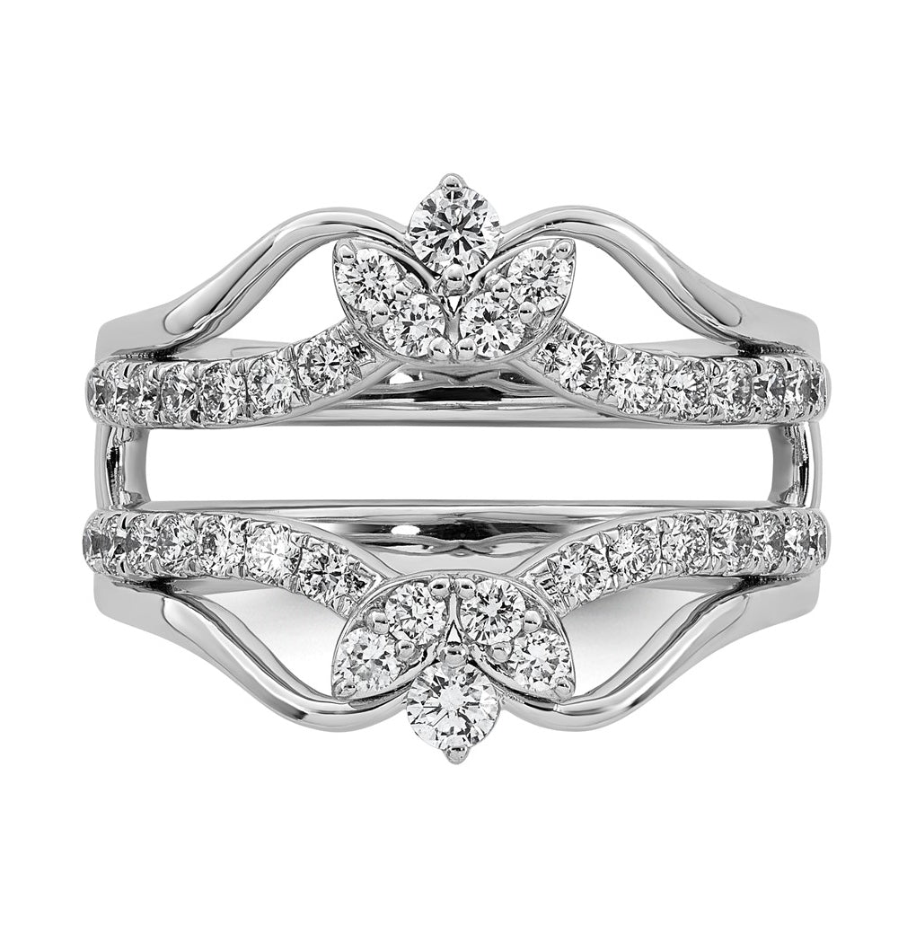 14K White Gold 3/4ct Lab Grown Diamond VS+ F+ Complete Ring Guard