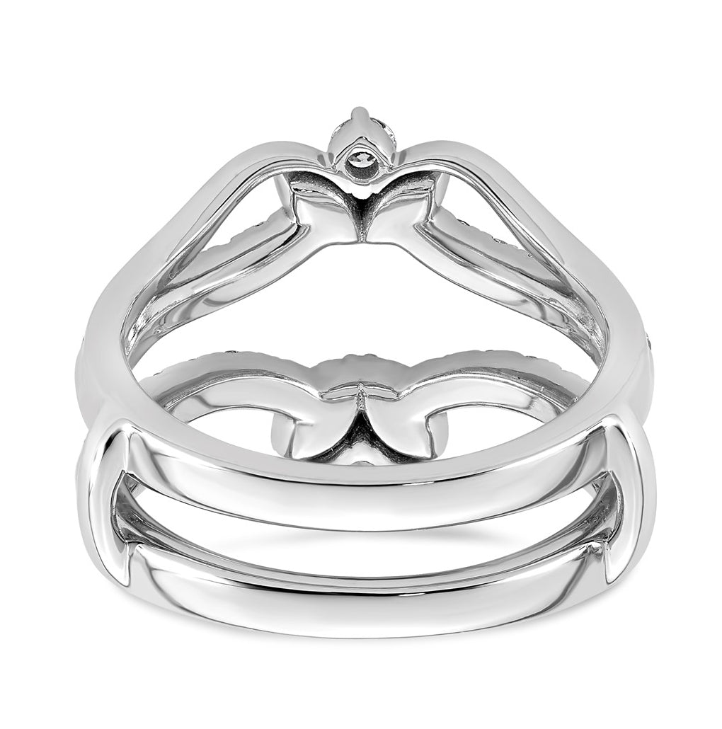 14K White Gold 3/4ct Lab Grown Diamond VS+ F+ Complete Ring Guard