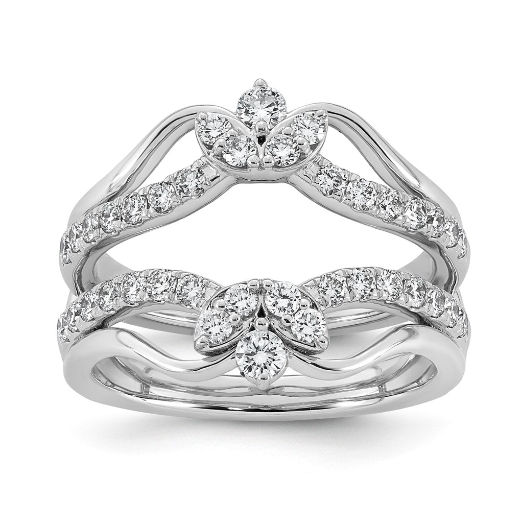 14K White Gold 3/4ct Lab Grown Diamond VS+ F+ Complete Ring Guard