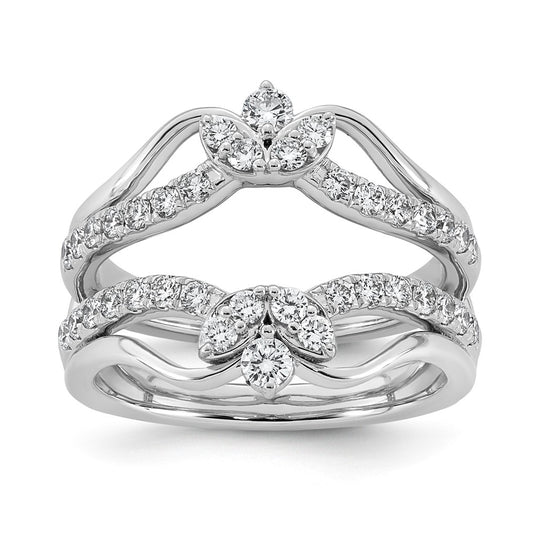 14K White Gold 3/4ct Lab Grown Diamond VS+ F+ Complete Ring Guard