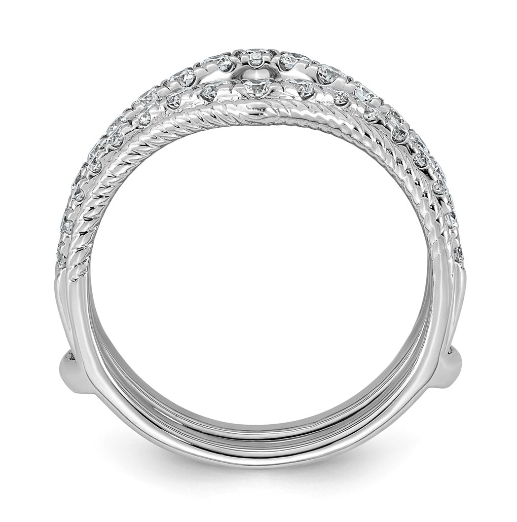 14K White Gold 3/4ct Lab Grown Diamond VS+ F+ Complete Ring Guard