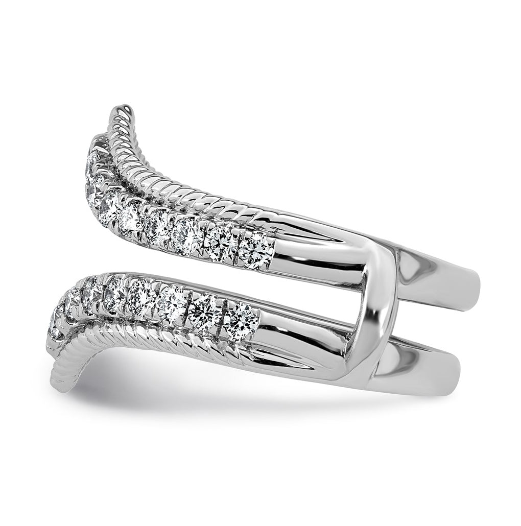 14K White Gold 3/4ct Lab Grown Diamond VS+ F+ Complete Ring Guard