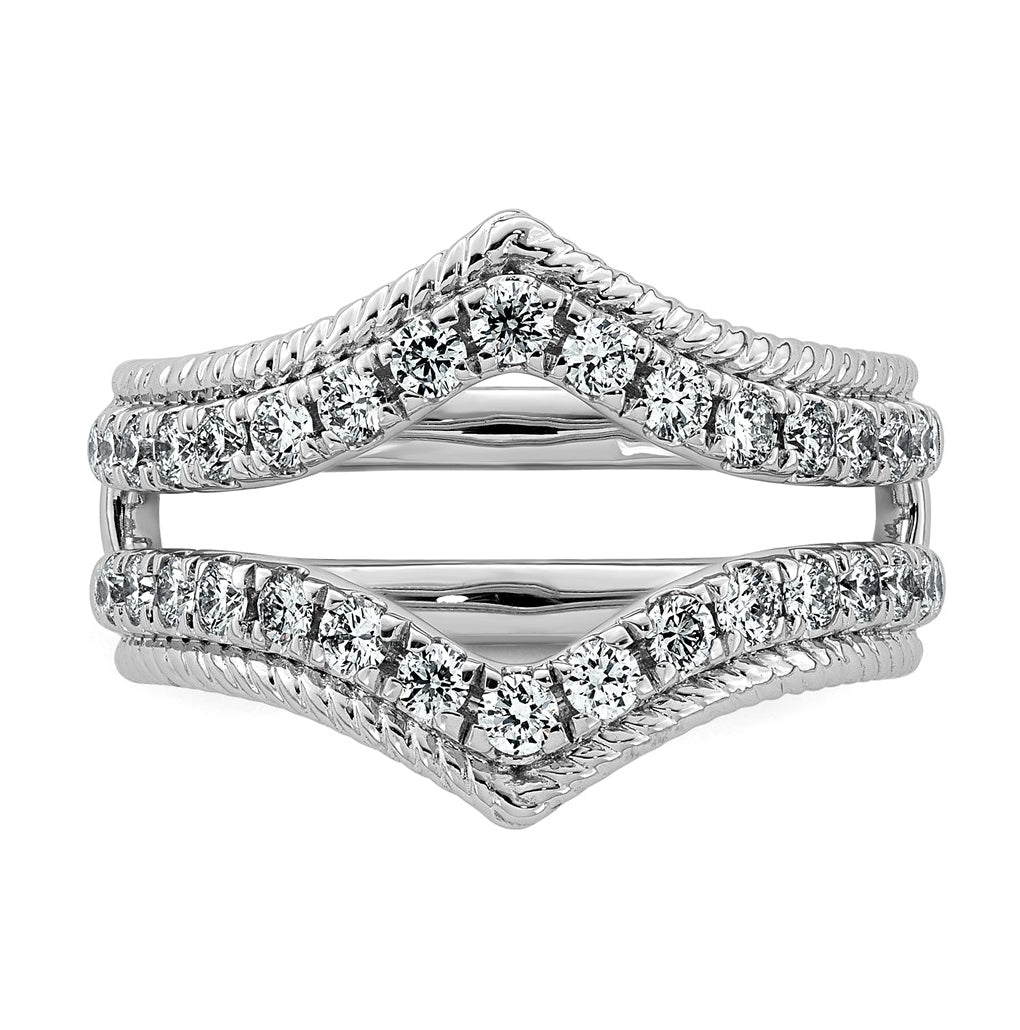 14K White Gold 3/4ct Lab Grown Diamond VS+ F+ Complete Ring Guard