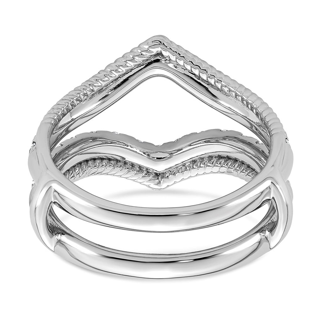 14K White Gold 3/4ct Lab Grown Diamond VS+ F+ Complete Ring Guard