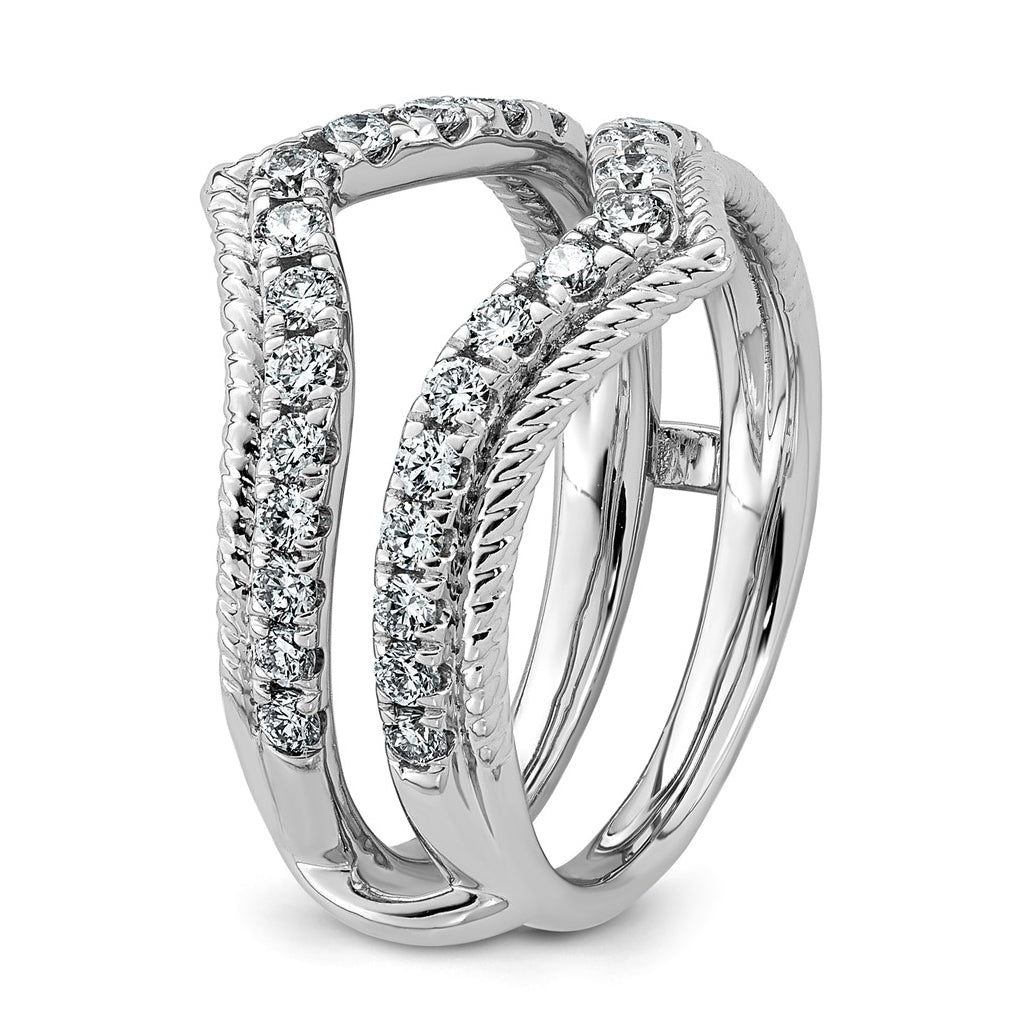 14K White Gold 3/4ct Lab Grown Diamond VS+ F+ Complete Ring Guard