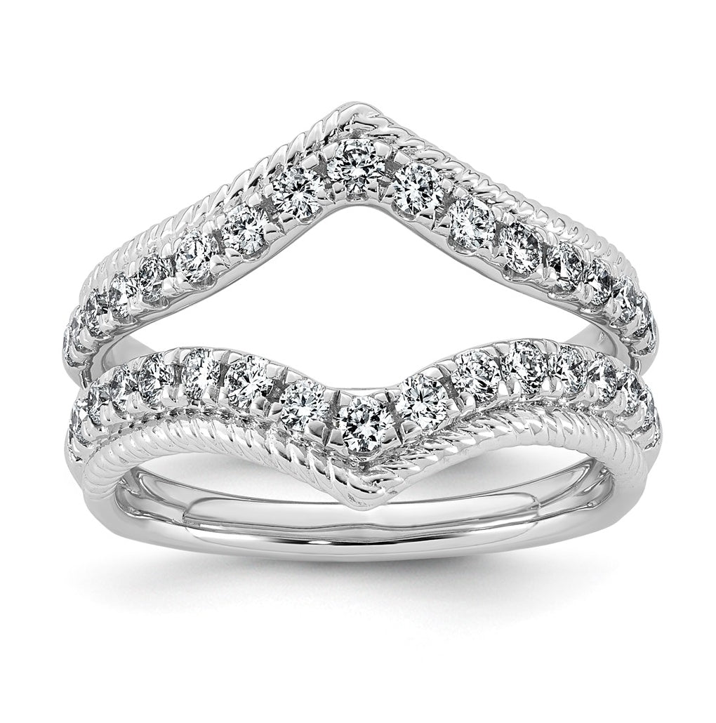 14K White Gold 3/4ct Lab Grown Diamond VS+ F+ Complete Ring Guard
