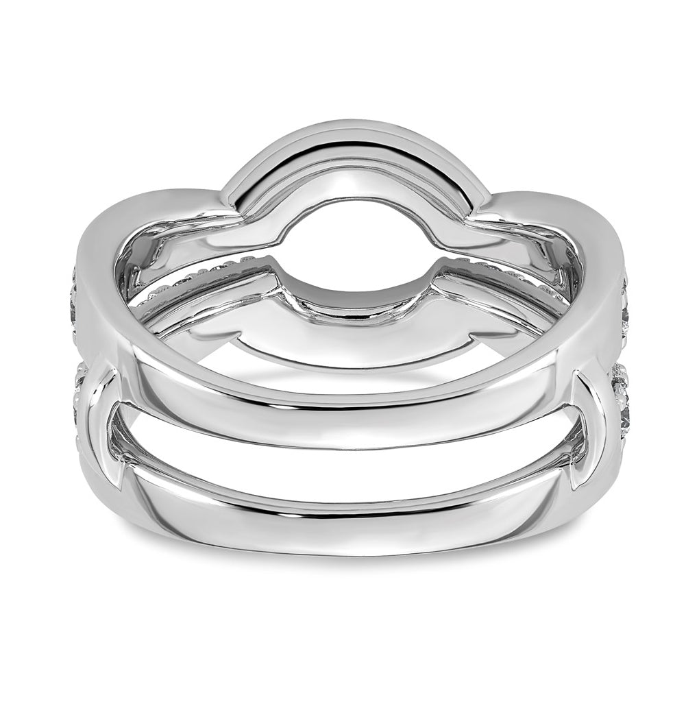 14K White Gold 1ct Lab Grown Diamond VS+ F+ Complete Ring Guard