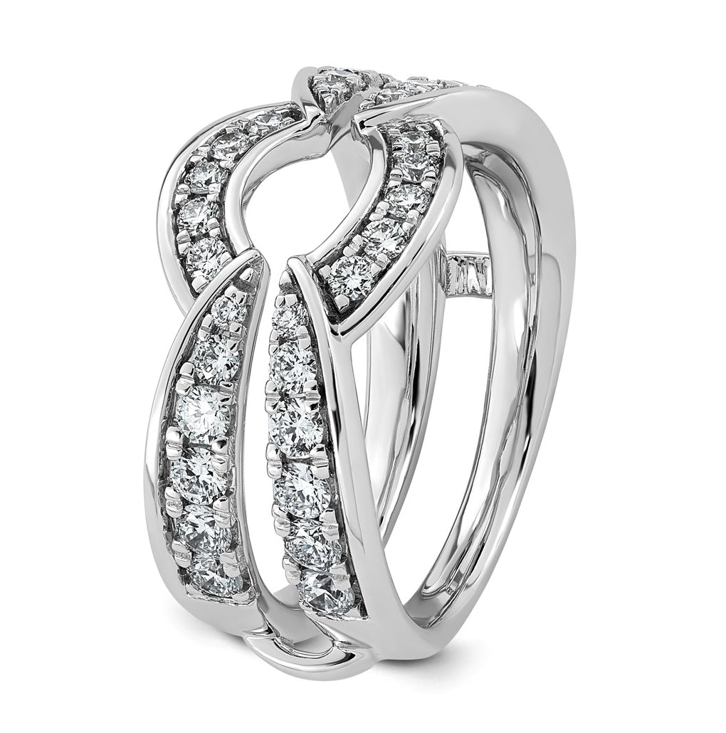 14K White Gold 1ct Lab Grown Diamond VS+ F+ Complete Ring Guard