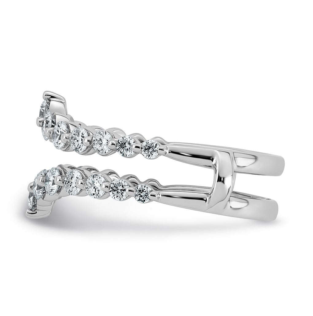 14K White Gold 1ct Lab Grown Diamond VS+ F+ Complete Ring Guard