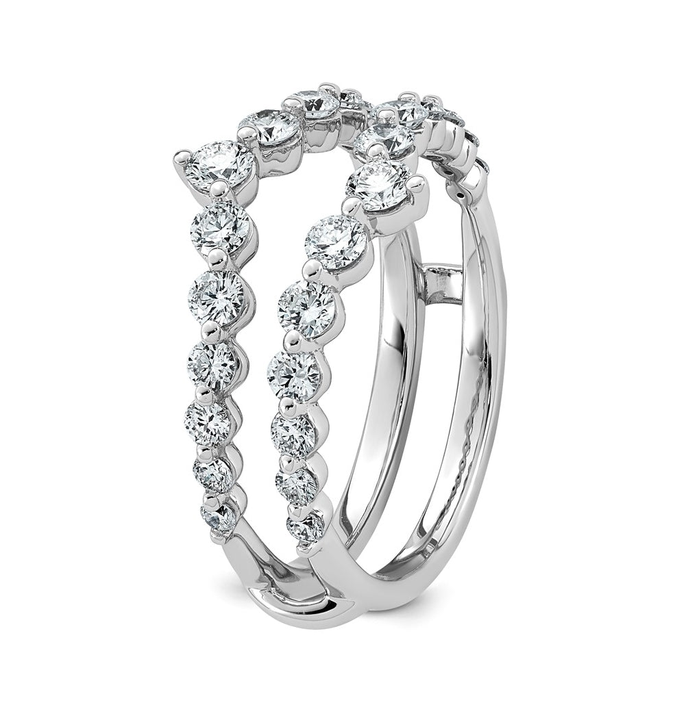 14K White Gold 1ct Lab Grown Diamond VS+ F+ Complete Ring Guard
