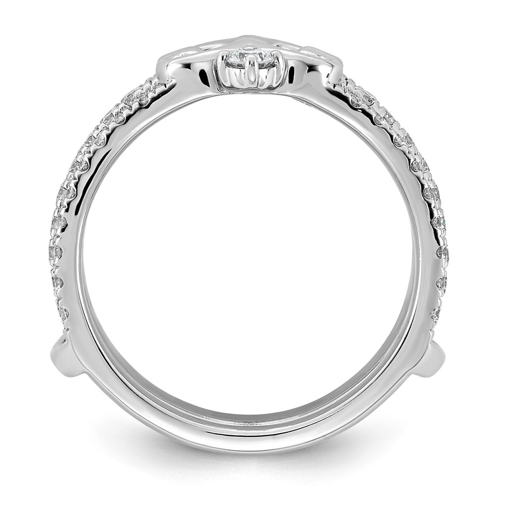 14K White Gold 1ct Lab Grown Diamond VS+ F+ Complete Ring Guard