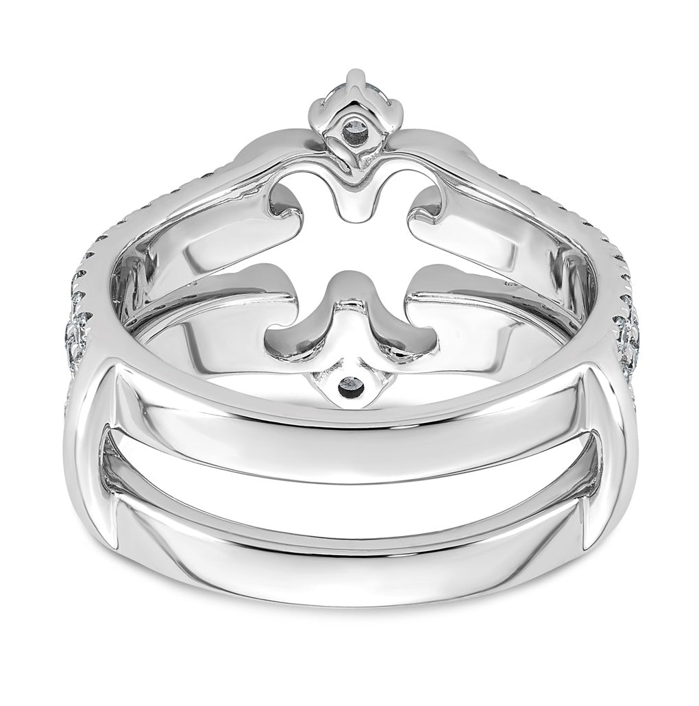 14K White Gold 1ct Lab Grown Diamond VS+ F+ Complete Ring Guard