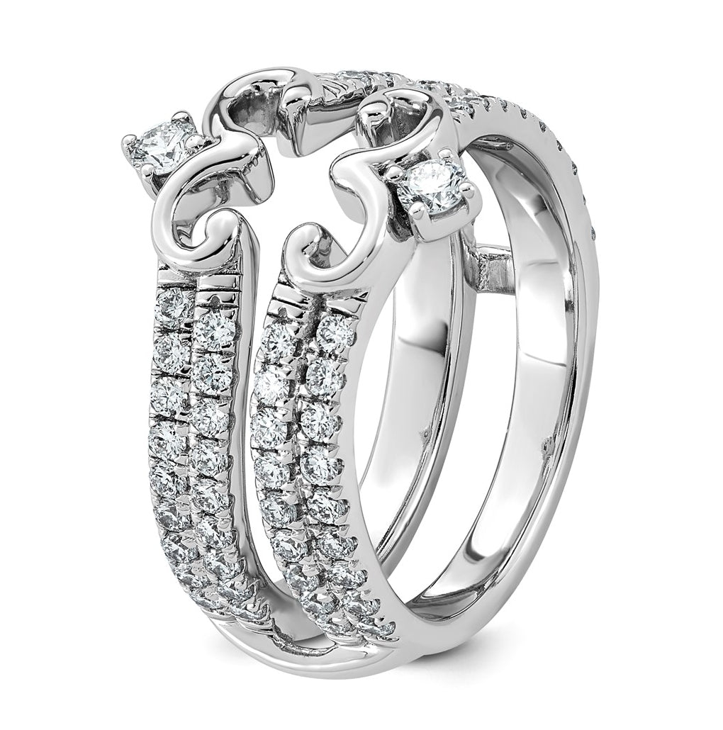 14K White Gold 1ct Lab Grown Diamond VS+ F+ Complete Ring Guard