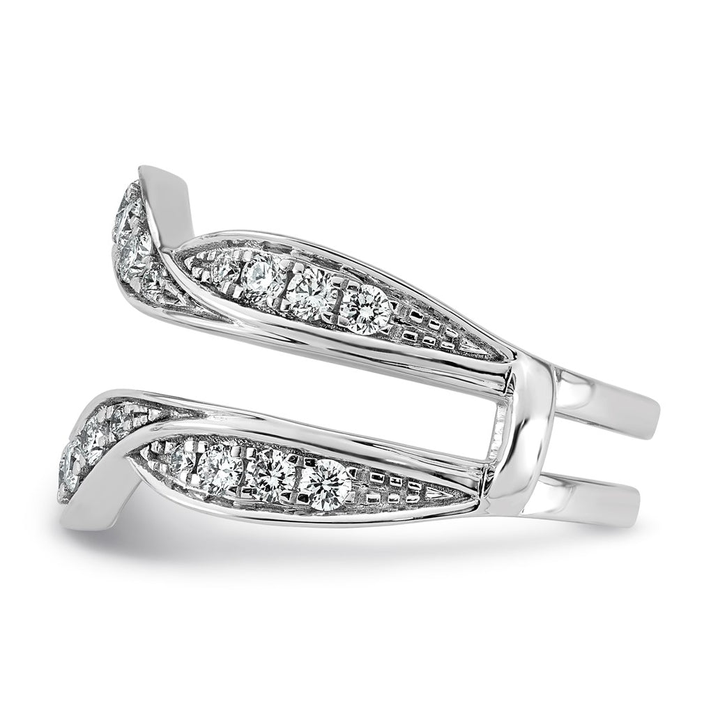 14K White Gold 3/4ct Lab Grown Diamond VS+ F+ Complete Ring Guard