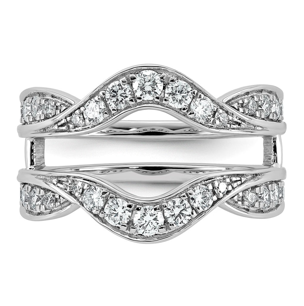 14K White Gold 3/4ct Lab Grown Diamond VS+ F+ Complete Ring Guard