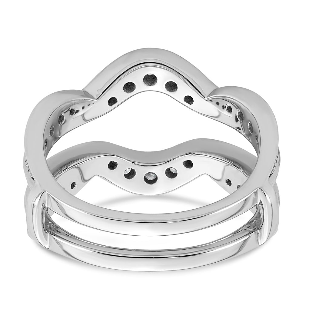 14K White Gold 3/4ct Lab Grown Diamond VS+ F+ Complete Ring Guard