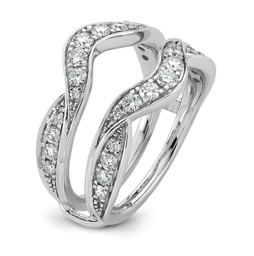 14K White Gold 3/4ct Lab Grown Diamond VS+ F+ Complete Ring Guard