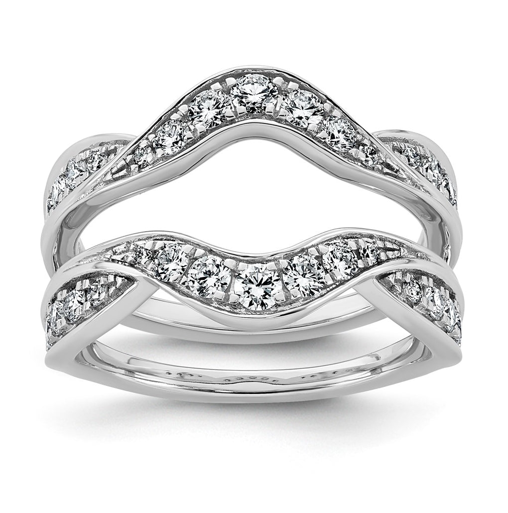 14K White Gold 3/4ct Lab Grown Diamond VS+ F+ Complete Ring Guard
