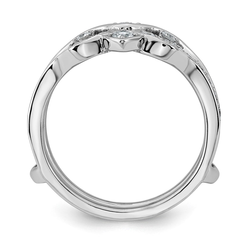 14K White Gold 3/4ct Lab Grown Diamond VS+ F+ Complete Ring Guard