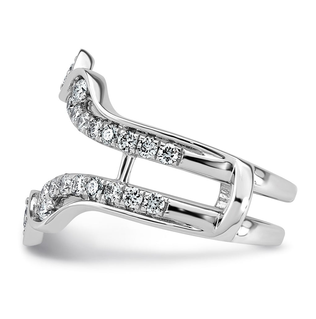 14K White Gold 3/4ct Lab Grown Diamond VS+ F+ Complete Ring Guard
