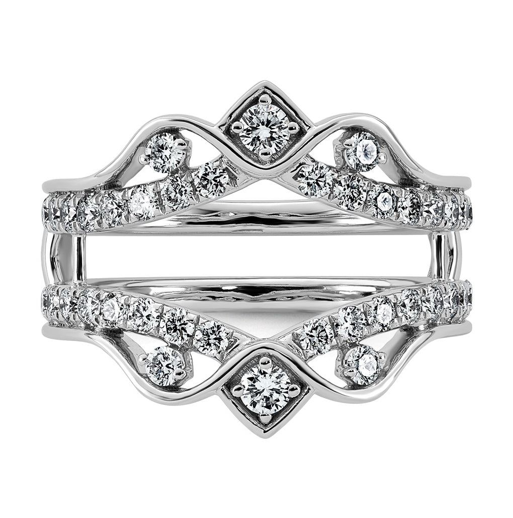 14K White Gold 3/4ct Lab Grown Diamond VS+ F+ Complete Ring Guard